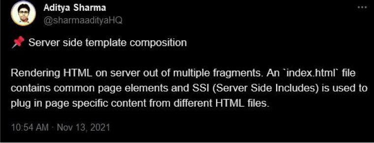 Tweet: Server-side template composition