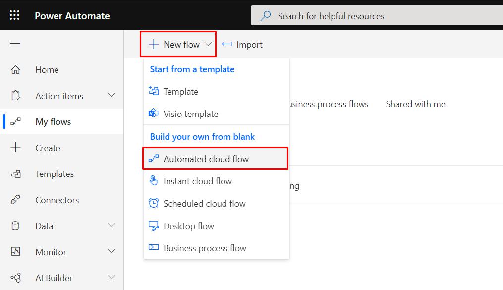 Power Automate flow