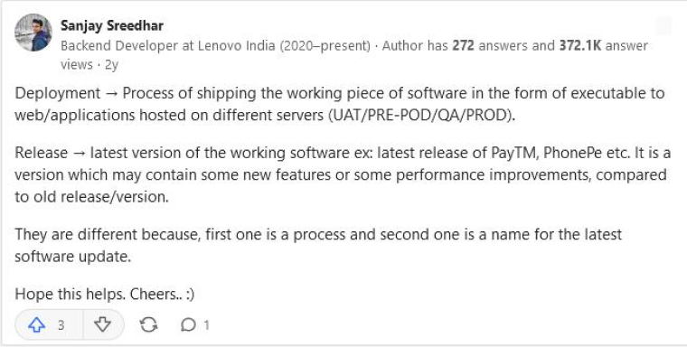 Software Deployment vs. Software Release