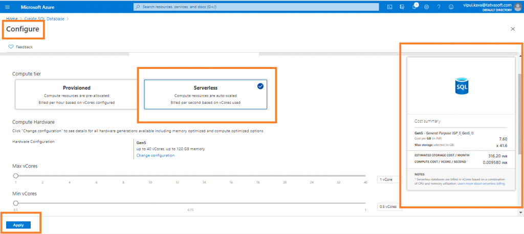 Configure SQL