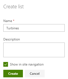 Create a SharePoint list