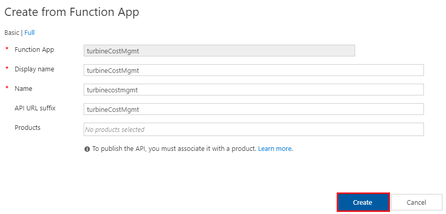 Create from Function App