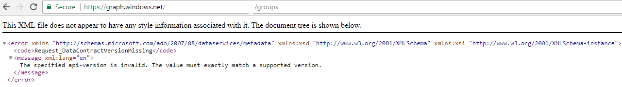 Graph API versions 