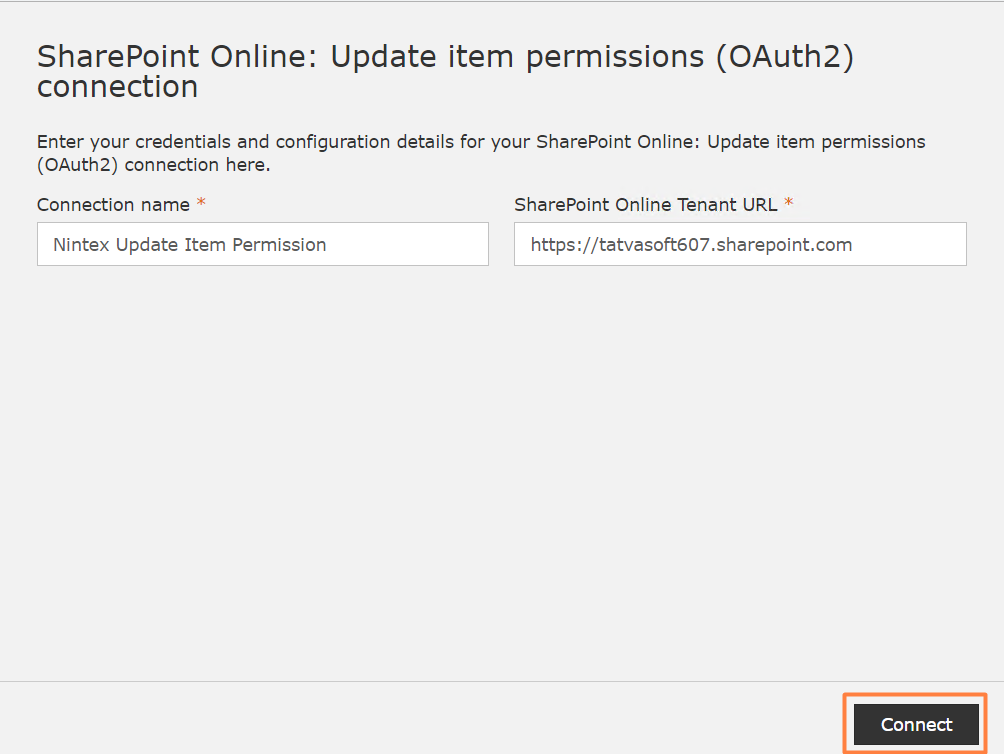 Nintex Update Item Permission Dialog