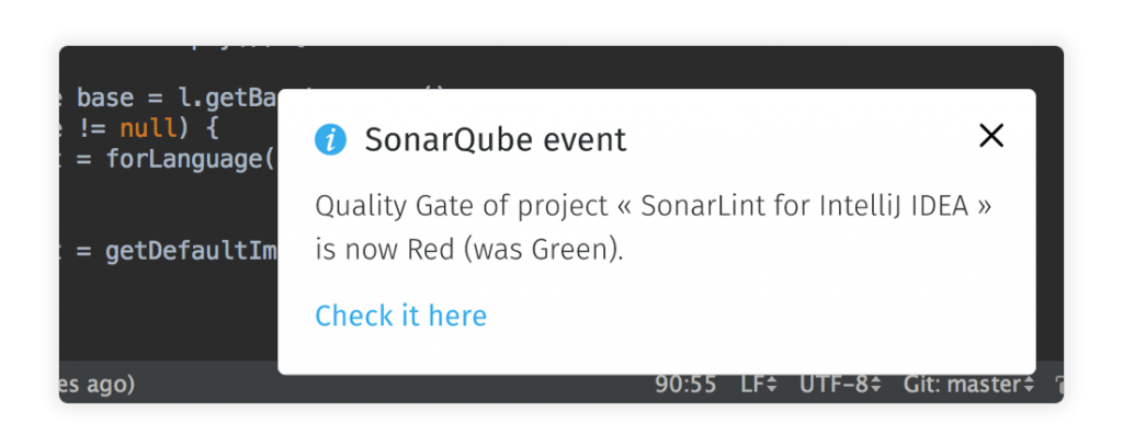 SonarLint Push Notifications